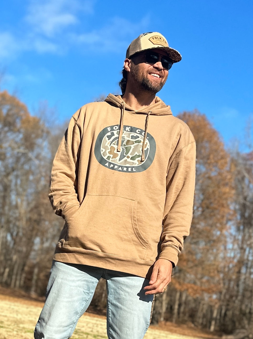 Camo Duck Hoodie Tan